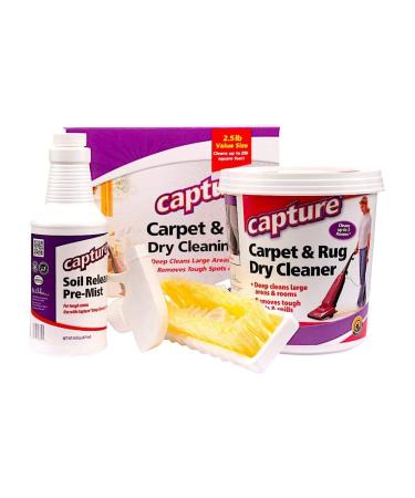 Capture Carpet Total Care Kit 250 - Home Couch and Upholstery, Car Rug, Dogs & Cats Pet Carpet Cleaner Solution - Strength Odor Eliminator, Stains Spot Remover, Non Liquid & No Harsh Chemical