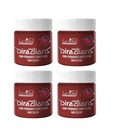 4x La Riche Directions Semi-Permanent Hair Color 100ml Tub - Pillarbox Red Pillarbox Red 100 ml (Pack of 4) - Buy Online on GoSupps.com