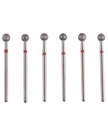 MZCMSL 6pcs Pro Diamond Ball Bits,Cuticle Drill Bit Set for Russian Manicure,3/32 Shank efile Bit (5.0mm) Ball 5.0mm