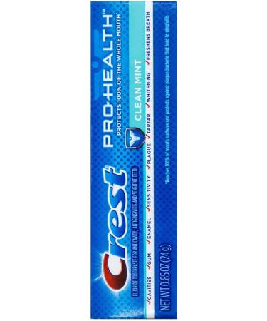 Crest Pro-Health Clean Mint Toothpaste Travel Size 0.85 oz - Pack of 8 | International Shipping Available - Buy Online on GoSupps.com