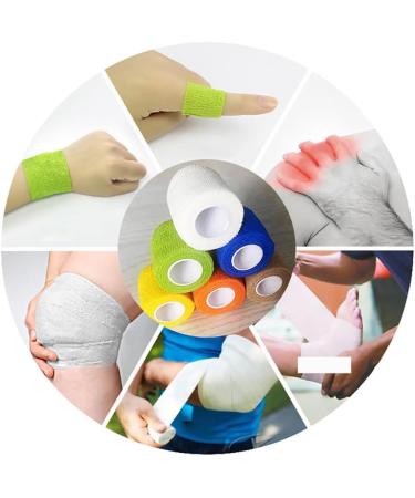 GSHLLO 6 Rolls Tearable Elastic Adhesive Bandages - Stretchy Cohesive Vet Wrap Medical Tape for Wrist Knee Ankle - Black | International Shipping Available - Buy Online on GoSupps.com