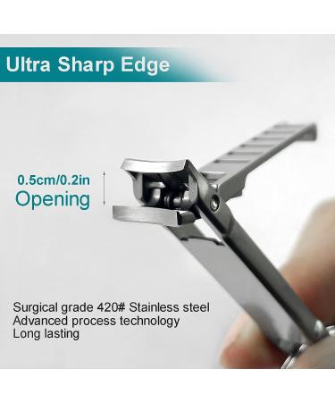 XGIZMOO Nail Clippers with Glass Nail File - Portable Folding Mini Cutter for Natural Nails | Curved Trimmer with Keychain | Wide Jaw Design | X021DB-S - Buy Online on GoSupps.com