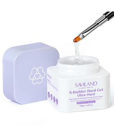 Saviland SAVILAND Super Hard Nail Construction Gel U V 100g Builder Clear Herbal Gel with Mica Vitamin E Castor Oil Strengthening