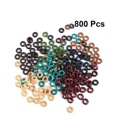 LIXBD 800pcs Wooden Dreadlock Beads - Colorful Loose Spacer Rings & Accessories for Dreads - Buy Online on GoSupps.com