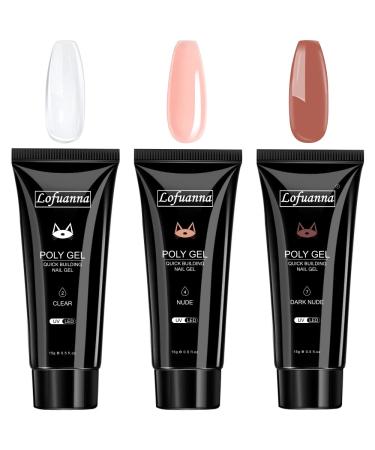 Lofuanna poly gel 15ml poly nail gel nail extension gel soac off uv LED fast -building acrylic gel for nails acrylic nail thickening builder gel (set2)