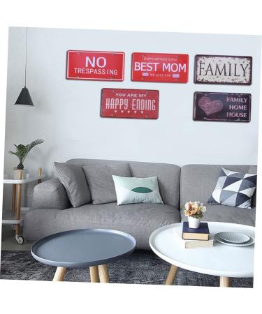 OUNONA Retro Decor Vintage Decor Iron Sign Painting Vintage Sign Wall Decor License Plate Metal Crafts - Buy Online on GoSupps.com