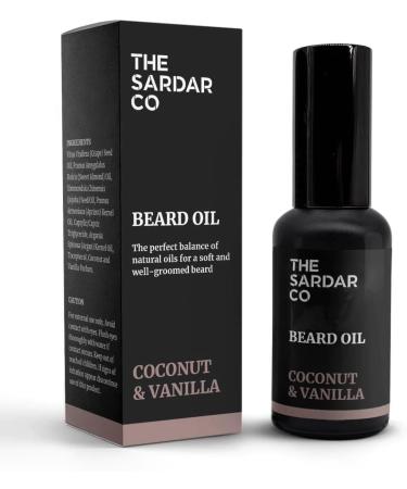 Coconut & Vanilla Beard Oil - Organic Argan & Jojoba Oil for Hydration, Conditioning & Growth - 1 Count - Buy Online on GoSupps.com