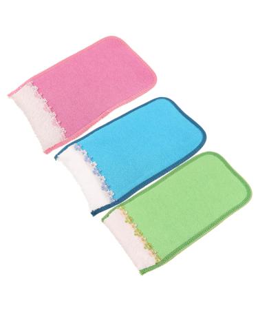 FRCOLOR 3pcs Shower Mitten Bath Brush Glove Rayon Mitt Earth Tones Blush Medium