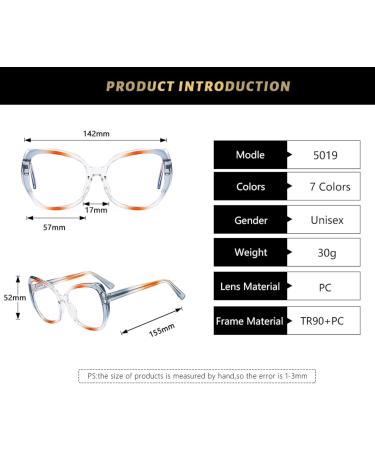 SERONI TR90 Irregular Frame Blue Light Blocking Glasses for Men & Women | Anti-UV Computer & Reading Glasses | Leopard Design - 57mm - Buy Online on GoSupps.com