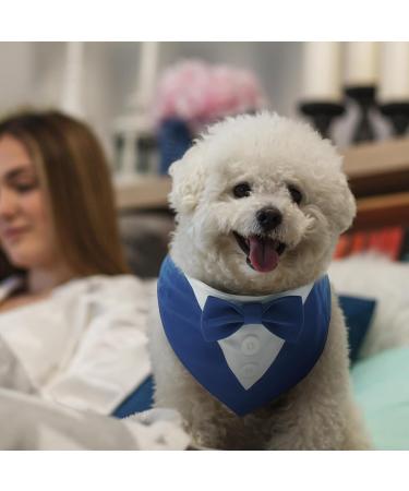Maustlie Dog Smoking Bandana - Adjustable Triangle Scarf for Weddings & Parties - Blue (S) | Stylish Pet Attire - Buy Online on GoSupps.com