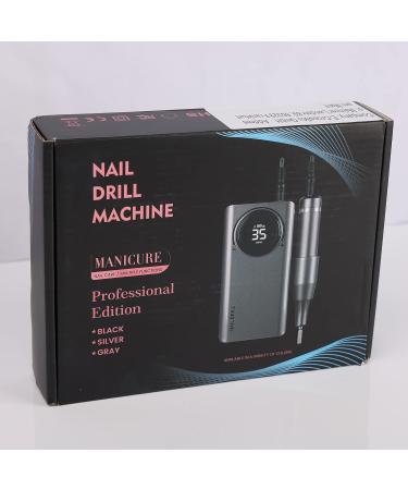 AISEELY Electric Nail Drill: 35000RPM Professional Manicure Set with 6 Sanding Bits - Portable & Rechargeable Grey - Buy Online on GoSupps.com