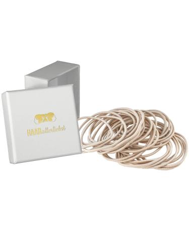 Hair -like hair tie thin (30 pieces | bright beige | 1.5mm thick) for blonde hair including box for storage (box color: white) box color: white 30 pieces (1 Pack)