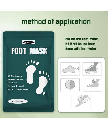 Niacinamide Serum Foot Peel Mask (3 Pairs) - Feet Peeling Mask For Baby Soft Skin Remove Dead Skin Dry Cracked Feet & Callus Spa Hard Skin Remover Foot For Women And Men Peeling Exfoliating Socks - Buy Online on GoSupps.com
