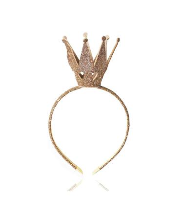 SIPELATY Girls Shiny Crown Hairband Princess Headband Headwear Wedding Birthday Gift (Gold)