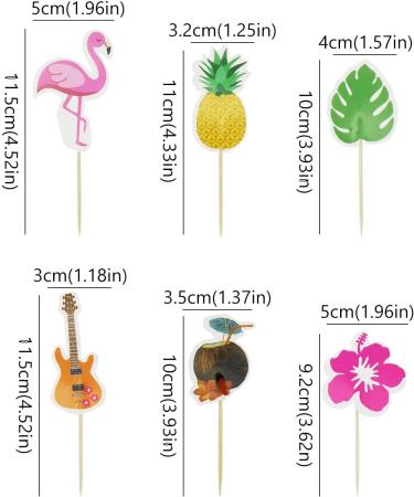 Dohia Tropical Cupcake Toppers Aloha Luau Cupcake Picks Flower Turtle Leaves Flamingo Pineapple Cupcake Decorations for Summer Baby Shower Birthday Wedding Party Cake Supplies D1-XWYHHCP - Buy Online on GoSupps.com