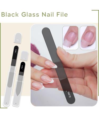 Glass Nail Files Set - 2Pcs Regular & 2Pcs Nano Files with Case | Professional Double Sided Glass Files for Natural Nails - Perfect Gifts for Women and Mothers - Buy Online on GoSupps.com