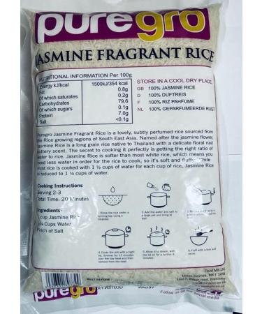 Puregro AAA Premium Jasmine Fragrant Rice 2kg - Authentic Aromatic Rice, Pack of 1 - Buy Online on GoSupps.com