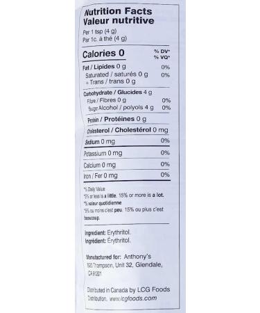 Anthony's Erythritol Sweetener Granules 1.13kg - Buy Online on GoSupps.com