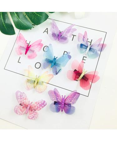 Glitter Butterfly Hair Clips - 12 Pack 3D Sparkle Hair Accessories for Girls & Women | International Shipping Available - Buy Online on GoSupps.com