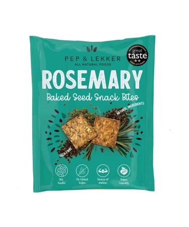 Healthy snacks by Pep & Lekker - Baked Seed Snack bites - Rosemary (12 x 30g) - Plant-based - Gut Health - High Fibre - No Added Sugar - Natural Ingredients - Vegan - Low Sugar - Gluten Free