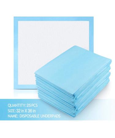 Incontinence Pads for Bed Waterproof Disposable 80x90 cm 25 Heavy Absorbency Changing Mats - Buy Online on GoSupps.com