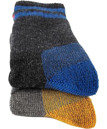 CEREBRO Merino Wool Men's Hiking Socks 4 Pairs - Moisture Wicking Mid-calf Cushioned Socks for Trekking Outdoors - Yellow, Green, Red, Blue - Buy Online on GoSupps.com