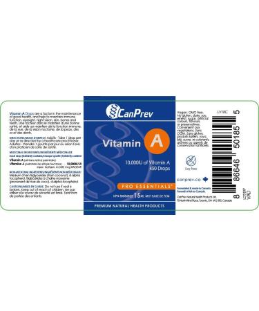 CanPrev - Vitamin A 15ml Drops - Help to Maintain Immune Function Eyesight Night Vision Skin Bones and Teeth - Buy Online on GoSupps.com