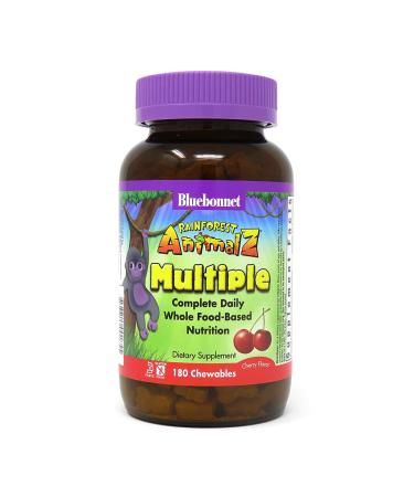 Bluebonnet Nutrition Rainforest Animalz Complete Daily Whole Food-Based Nutrition Cherry Flavor 180 Chewables - Buy Online on GoSupps.com