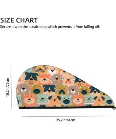 Buy Hair Towel Wrap for Quick Drying | Button Towel Turban in Colorful Dogs Design - Ideal for All Hair Types - Buy Online on GoSupps.com