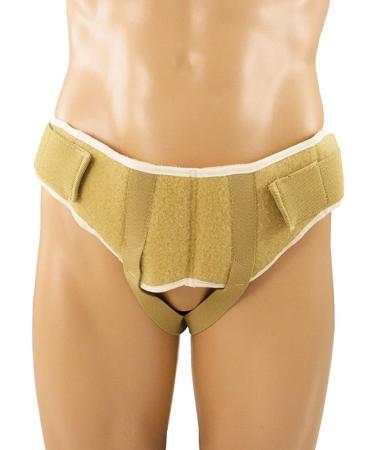 OTC Hernia Support - Inguinal & Scrotal Treatment for Single/Double Herniation - Beige Small International Shipping Available - Buy Online on GoSupps.com