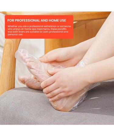 200 pcs Plastic Disposable Socks for Foot Pedicure Plastic Disposable Booties Paraffin Wax Spa Treatment Paraffin Wax Bath Liners for Feet Clear Foot Mask Socks(COLOUR:Transparent) - Buy Online on GoSupps.com
