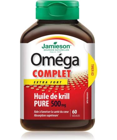 Jamieson Omega Complete Super Krill 500mg 60's 60 Softgels 60 count (Pack of 1) - Buy Online on GoSupps.com