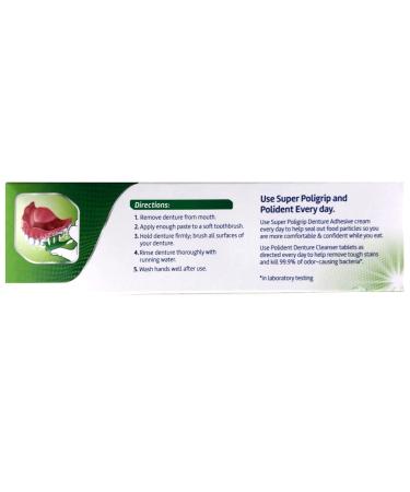 Polident Triple Mint Fresh Denture Cleaning Paste - 3.9 oz | Effective Odor Control & Stain Removal | International Shipping Available - Buy Online on GoSupps.com