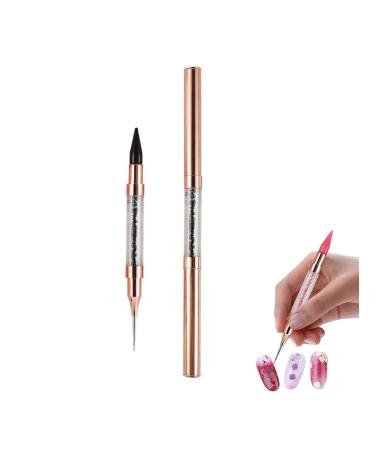 Dual End Rhinestone Pen Tool Nail Rhinestone Picker Dotting Tool Diamond Painting Dotting Pen Nail Art Dotting Pen Pick Up Applicator Dual Tips Dotting Pen Beads for DIY Nail Art Crafts (E)