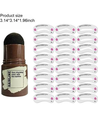 twcrvil Eyebrow Stamp Stencil Kit Waterproof Brow Powder Definer Natural Contouring Styling Conceal Stick Stencils for Women Grey Black - Buy Online on GoSupps.com