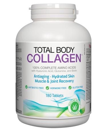 Total Body Collagen | Anti-Aging Hydrated Skin & Muscle & Joint Recovery | Effective for Nails & Skin Health | Reduces Eye Wrinkles & Increases Skin Elasticity - 180 Tablets 180 count (Pack of 1)