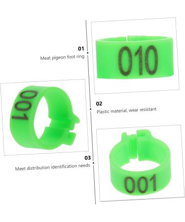 Levemolo 100 Pcs Pigeon Anklet Chicken Thighs Numbered Opening Pigeon Ring Chicken Foot Ring Baby Drumstick 1.3X1.3CM Green - Buy Online on GoSupps.com