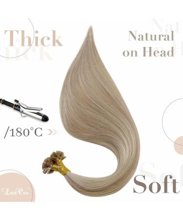 LAAVOO 50g U Tip Real Hair Extensions - Blonde Highlighted Keratin Bonded Hair Ash Blonde Nail Tip 55cm #18/613 for International Shipping - Buy Online on GoSupps.com