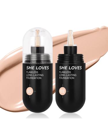 Long Lasting Liquid Foundation Full Coverage Sweatproof Oil Free Lightweight Matte Finish Even Skin Tone Mask Wrinkles and Wrinkles Natural Beige