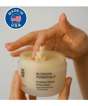 Blossom Essentials Honey Salve - Nut Free - Organic Manuka Honey Hydration Repair - Eczema Relief for Dry Itchy Sensitive Skin - Soothing Moisturizer & Balm for Kids Adults - Made in USA - 4oz - Buy Online on GoSupps.com