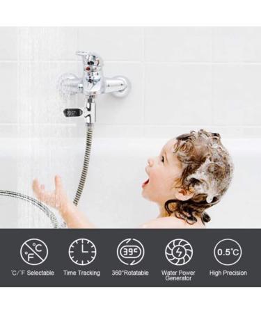 LED Digital Baby Bath Water Thermometer - Shower Temperature Display, Celsius/Fahrenheit, Home Kitchen Bathroom - Silver - Buy Online on GoSupps.com