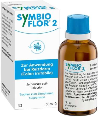 Symbioflor 2: Probiotic intestinal bacteria as natural help in irritable bowel syndrome against abdominal pain flatulence diarrhea constipation 50 ml 50 ml (1 Pack)