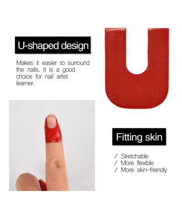 U Shaped Nail Protection Bands - Red Nail Polish Covers Stickers (50pcs) | International Shipping - Buy Online on GoSupps.com