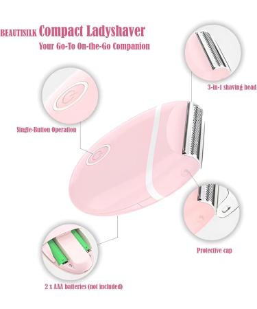 BeautiSilk Electric Hair Shaver for Women - Compact Cordless Wet & Dry Razor | Smooth Body & Dual Trimmers | Travel-Friendly Bikini Line Grooming (Pink - Buy Online on GoSupps.com