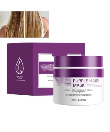 Hair Mask For Deep Repair, Collagen Hair Mask, Purple Hair Mask, Hair Care Deep Smoothing Hair Mask, Intense Hydration For Dry And Damaged Hair (1PC)