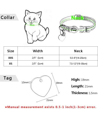 Didog Reflective Cat Neck Band - Stainless Steel Engraving for Kittens Cats & Small Dogs - No Noise ID Tag - XXS Size (14-20cm) - Blue - Buy Online on GoSupps.com