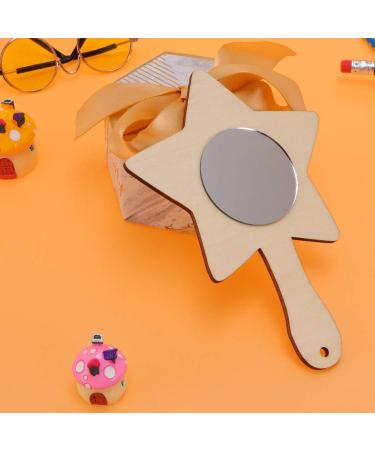 Beavorty 10pcs Crafts Mirrors Handheld Princess Mirror Toy Mini Painting Mirror Birthday Present Diy Wood Mini Mirror Late Handmade Toys Kids Puzzle Unbreakable Child Wooden - Buy Online on GoSupps.com