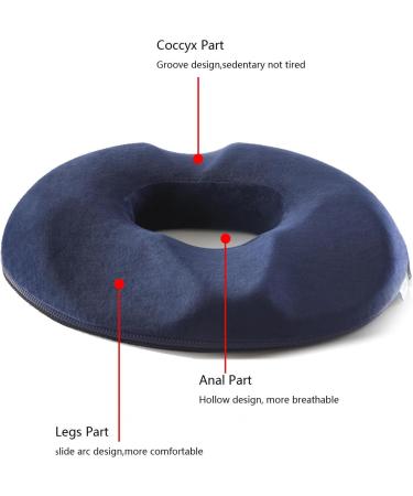 Donut Cushion for Tailbone Pain Memory Foam Car Seat Cushion Premium Memory Foam Washable Donut Pillow for Tailbone Pain for Back Coccyx Tailbone Pain Relief Blue - Buy Online on GoSupps.com