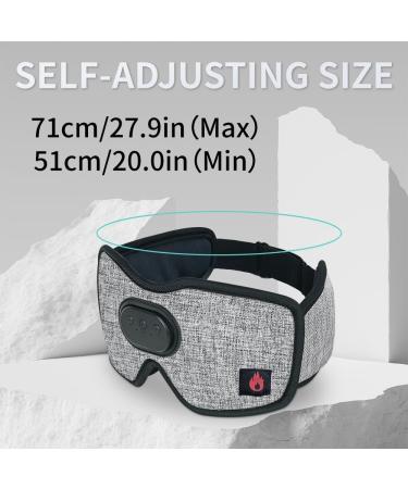 Heated Eye Mask with Bluetooth Headphones - SYPVRY Wireless Sleep Eye Mask for Relaxation & Dry Eyes - USB Heated Compression Mask with Timer Control - Grey - Buy Online on GoSupps.com