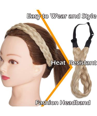 Silk-Co Women s 5 Strand Blonde Hair Band | Elastic Braided Headband for Weddings | Vintage Style Hair Tie & Extensions (3.8cm Wide) - Buy Online on GoSupps.com